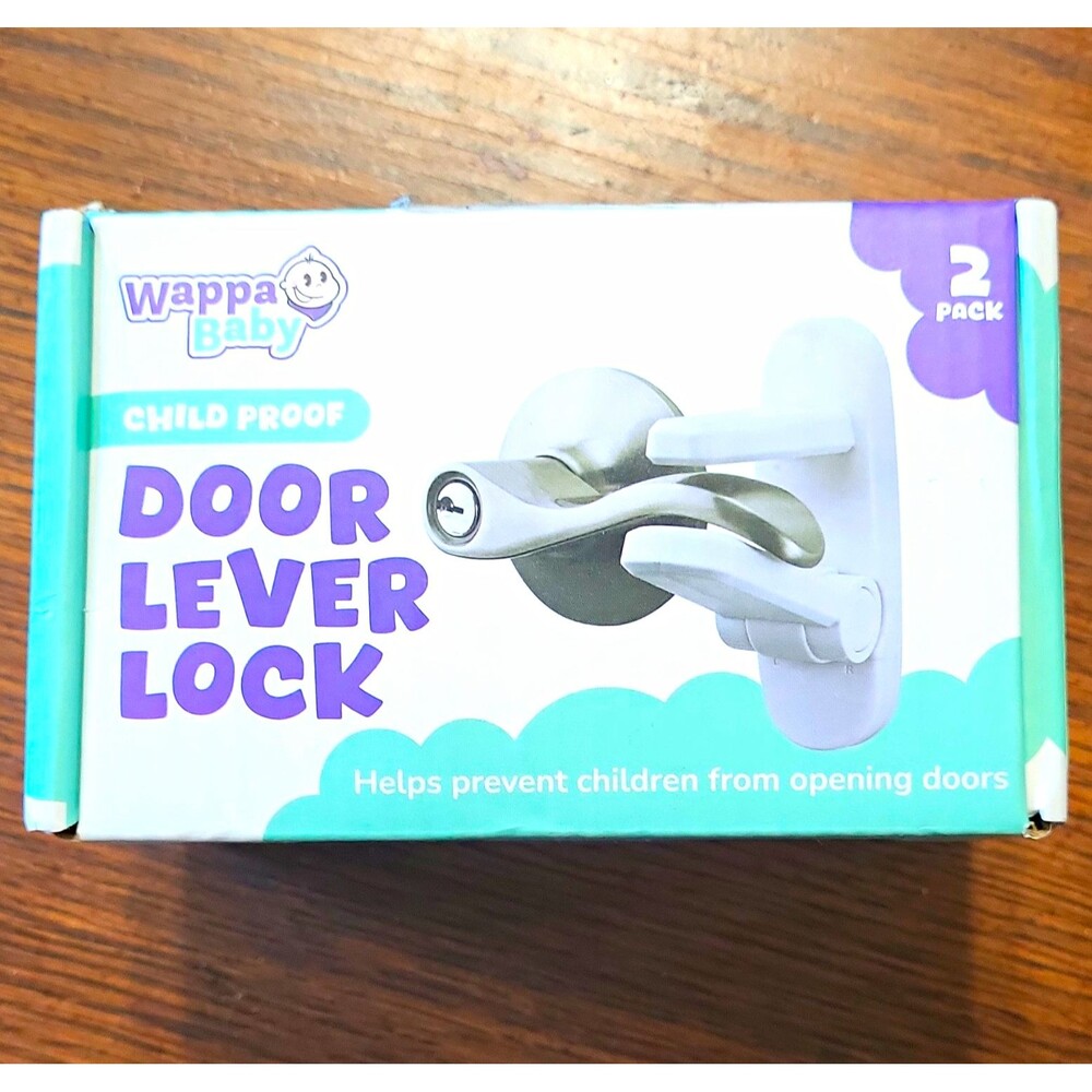 Wappa Baby Child Proof Door Lever Lock, 2 Pack - Model Door Lever Lock
